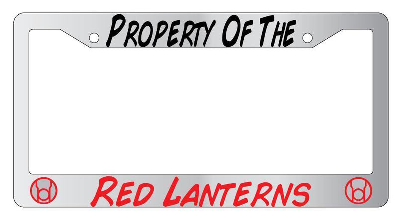 Property Of The Red Lanterns Chrome License Plate Frame  Mod-GRAPH9856236-4296