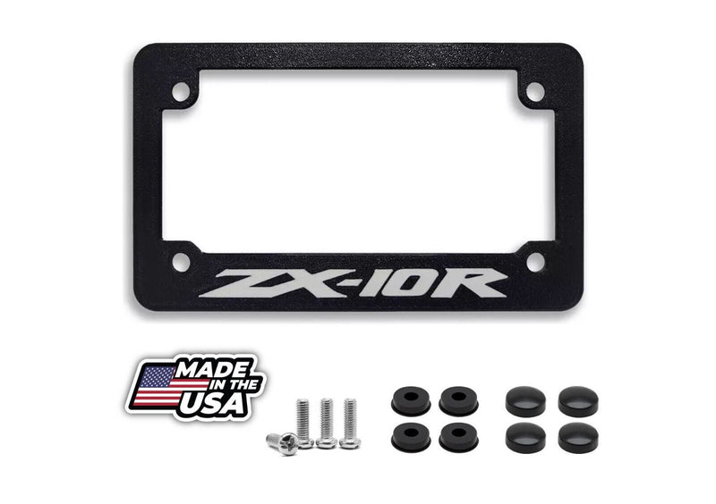 For Kawasaki Ninja ZX-10R Textured Motorcycle License Plate Frame (ALL YEARS)