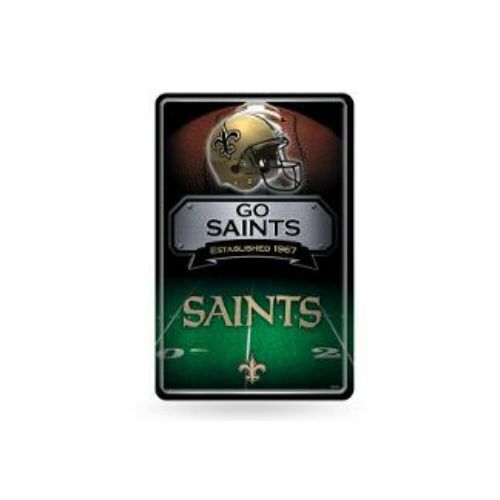 RICO NFL New Orleans Saints Embossed Metal Wall Sign Large 11"x 17" Man Cave