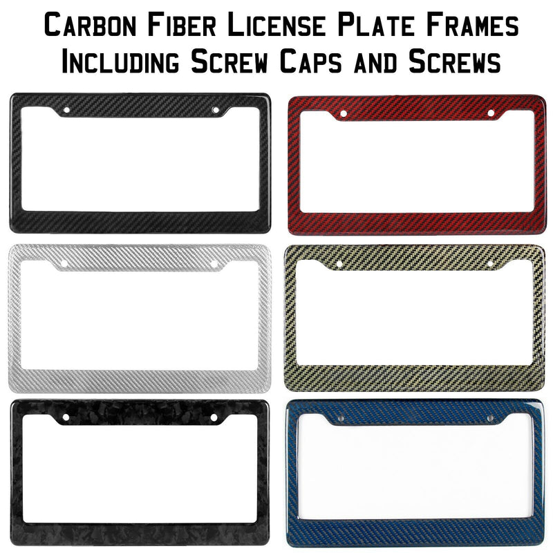 Real Carbon Fiber Wide Top License Plate Frame + Hardware Choose Your Finish