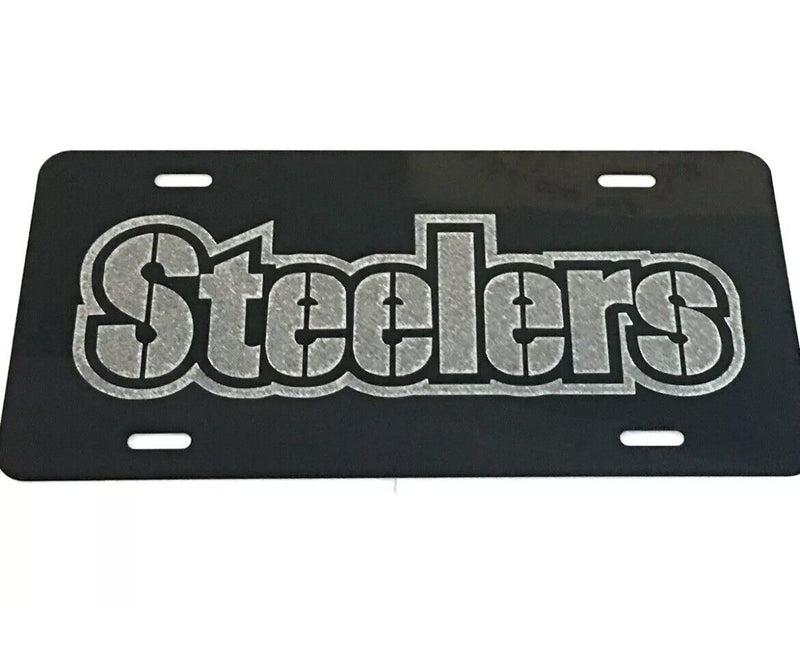 PITTSBURGH STEELERS 2 Car Tag Diamond Etched on Aluminum License Plate