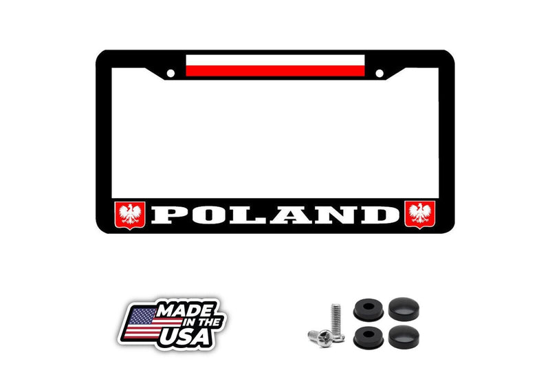 POLAND flag coat of arms License Plate Frame