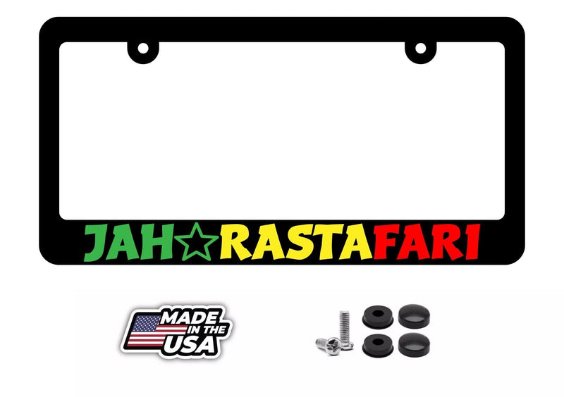 Rasta Reggae JAH Lion of Judah One Love Rastafari Slim Funny License Plate Frame