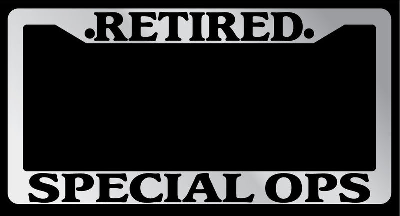 Chrome License Plate Frame "Retired Special Ops" Auto Accessory Novelty  Mod-GRAPH9856236-1679
