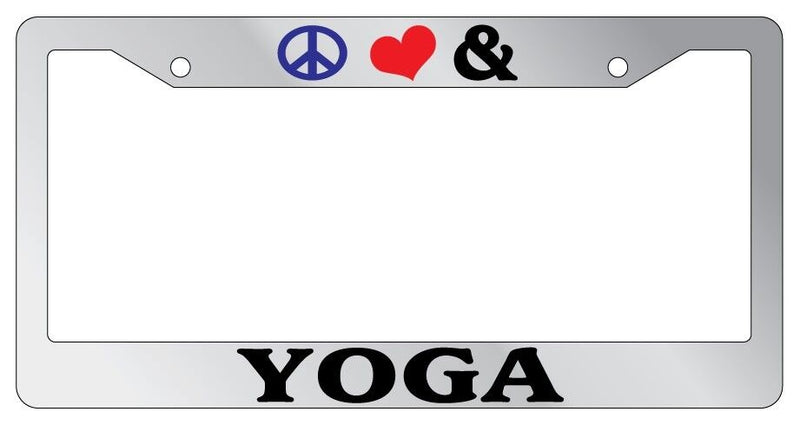 Chrome License Plate Frame Peace Love And Yoga Auto Accessory Novelty 2279  Mod-GRAPH9856236-5410