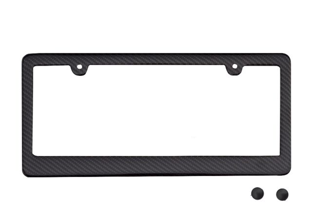 REAL 2PCS 100% CARBON FIBER LICENSE Plate Frame COVER ORIGINAL 3K JDM /FF A2