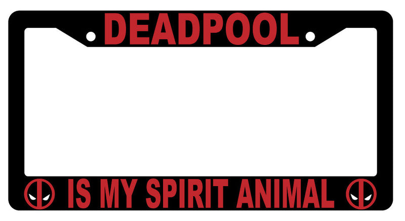 Black For Deadpool Is My Spirit Animal License Plate Frame Auto Accessory  Mod-GRAPH9856236-3991