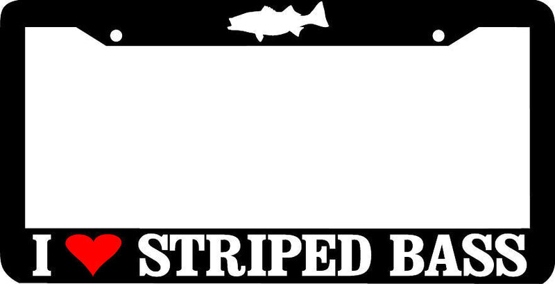 I LOVE STRIPED BASS FISHING STRIPER STRIPERS License Plate Frame