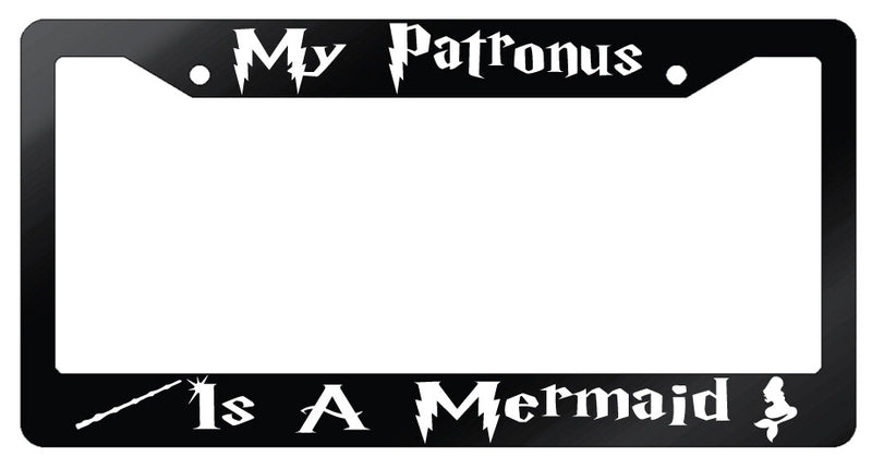 My Patronus Is A Mermaid Glossy Black Plastic License Plate Frame For Harry Potter  Mod-GRAPH9856236-7123