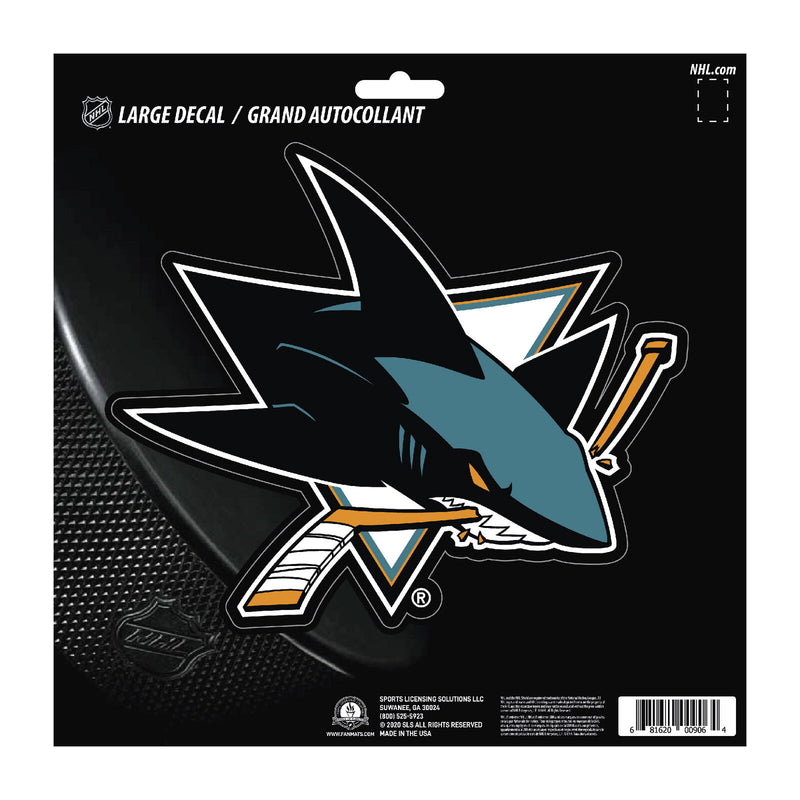 NHL San Jose Sharks Decal Large 8"X8" Auto RV Boat Cooler Luggage