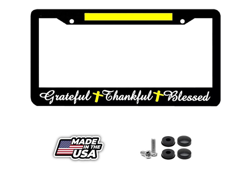Grateful Thankful Blessed Christian Jesus License Plate Frame