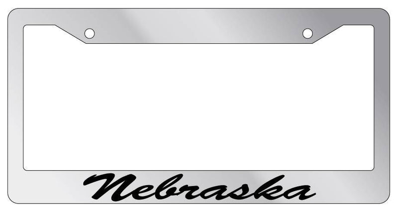 Chrome License Plate Frame CURSIVE Nebraska Auto Accessory Novelty 2397  Mod-GRAPH9856236-5464