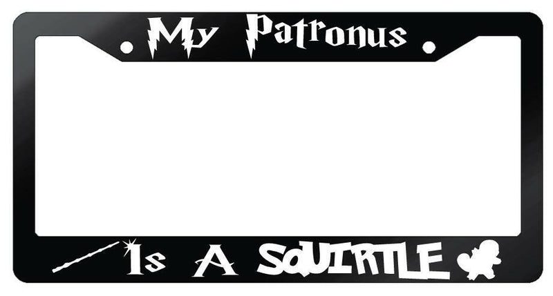 My Patronus Is A Squirtle Glossy Black Plastic License Plate Frame For Harry Potter  Mod-GRAPH9856236-7130