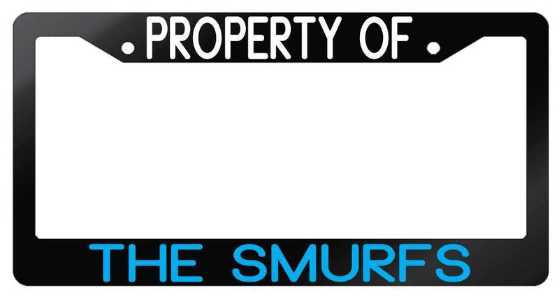 Glossy Black License Frame Property Of The For Smurfs Auto Accessory  Mod-GRAPH9856236-7377