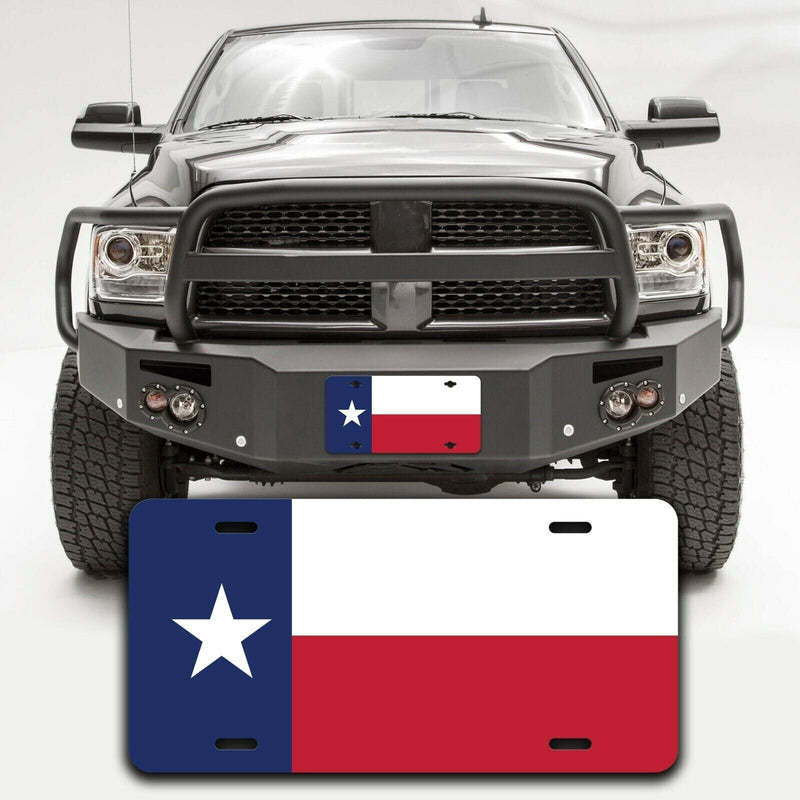 Texas State Flag License Plate Tag Vanity Front Aluminum 6 Inches By 12 Inches