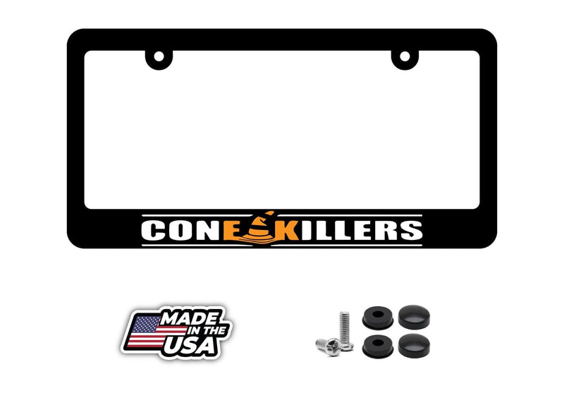Cone Killer Track JDM Race Drift Dope Low Black License Plate Frame