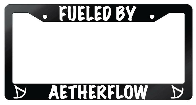 Fueled By Aetherflow (Summoner) Glossy Black Plastic License Plate Frame FFXIV  Mod-GRAPH9856236-7190