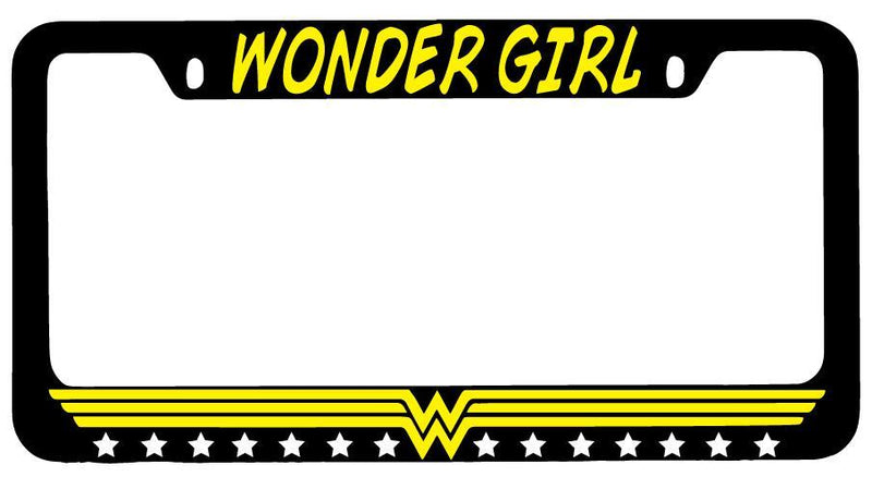 Wonder Girl Design 1 Black METAL License Plate Frame Auto Accessory DC  Mod-GRAPH9856236-8763