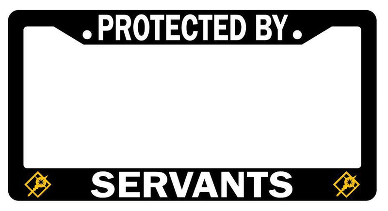 Protected By Servants (Caster) Black Plastic License Plate Frame Fate  Mod-GRAPH9856236-3290
