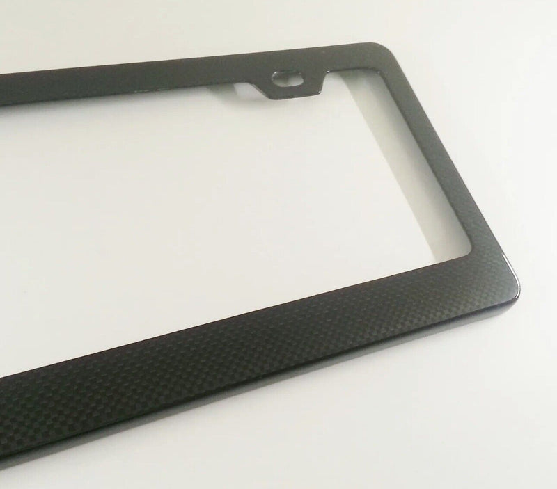Genuine Real New Black Carbon Fiber License Plate Frame Light Weight Luxury