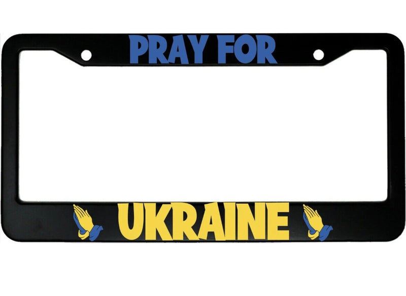 Pray For Ukraine Aluminum Car License Plate Frame