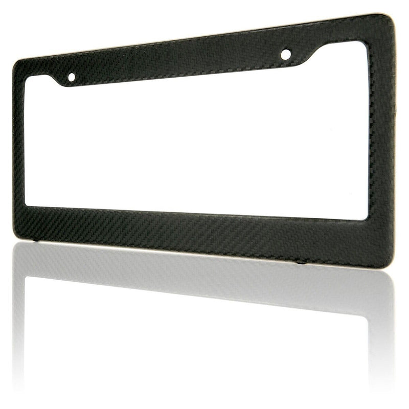 Real 100% Carbon Fiber License Plate Frame Cover Matte Finish With Screw Cap