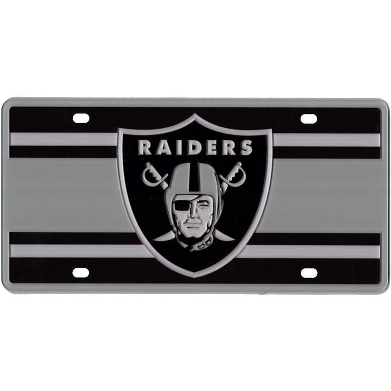 NFL Oakland Raiders Full Color Super Stripe Inlay License Plate