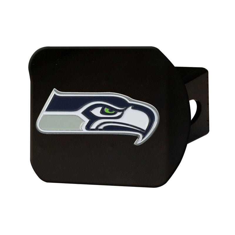 NFL Seattle Seahawks 3D Color on Black Metal Hitch Cover