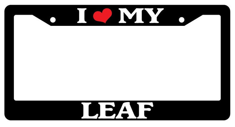 Black License Plate Frame I Heart My Leaf Cars Auto Accessory Novelty  Mod-GRAPH9856236-3228