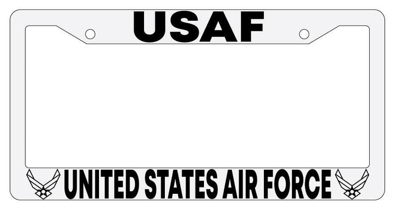 USAF United States Air Force White Plastic License Plate Frame  Mod-GRAPH9856236-1754