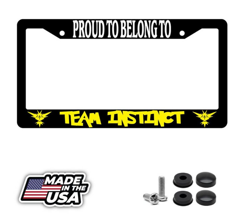 Proud To Belong To Team Instinct High Quality Black Plastic Frame Pokemon