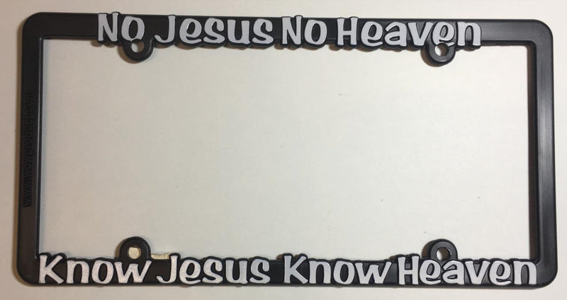 Black Skinny License Plate Frame Know Jesus Know Heaven Auto Accessory  Mod-GRAPH9856236-10212