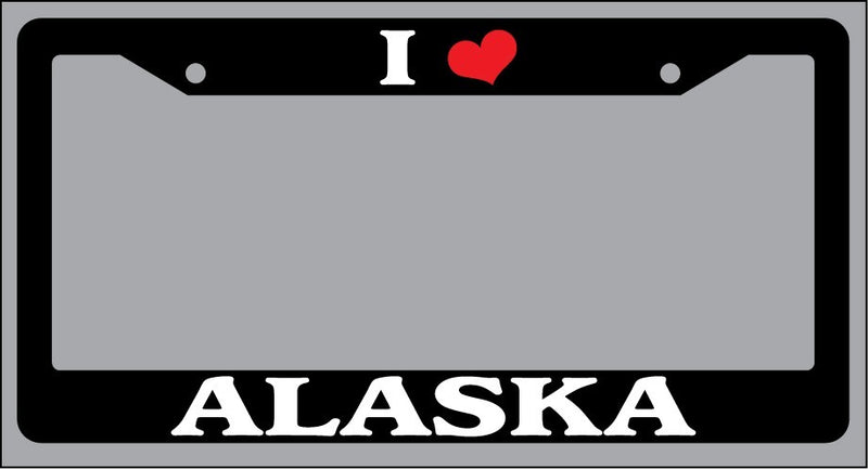 Black License Plate Frame I Heart Alaska Auto Accessory 1043  Mod-GRAPH9856236-1372