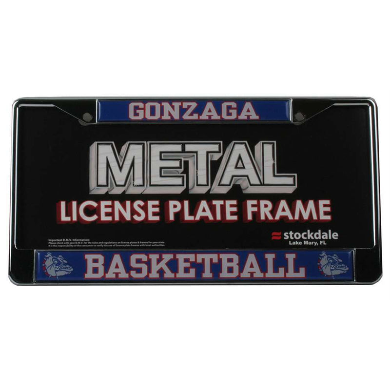 NCAA Gonzaga Bulldogs Basketball Metal License Plate Frame W/domed Insert - Zags/bask