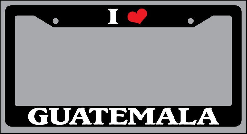 Black License Plate Frame I Heart Guatemala Auto Accessory 1331  Mod-GRAPH9856236-1789