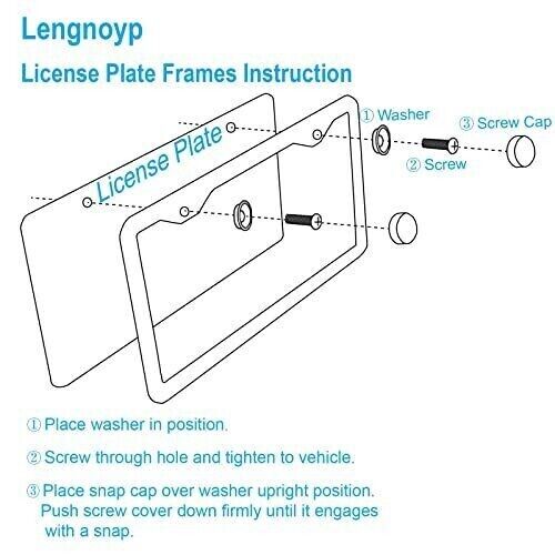 Solid Silver License Plate Frames 2 Pack 2 Holes Rustproof License Plate Holder
