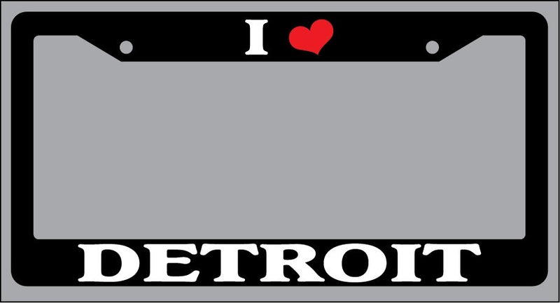 Black License Plate Frame I Heart Detroit Auto Accessory 1213  Mod-GRAPH9856236-44