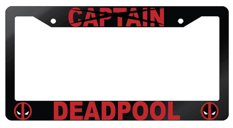 Glossy Black Captain (SLASHED) For Deadpool License Frame Auto  Mod-GRAPH9856236-7024