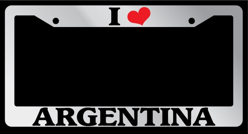 Chrome License Plate Frame I Heart Argentina Auto Accessory 1057  Mod-GRAPH9856236-4386