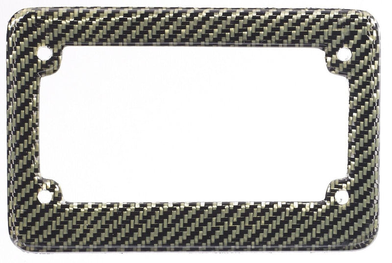 Real 100% Yellow Carbon Fiber Motorcycle License Plate Frame With Free Caps v2