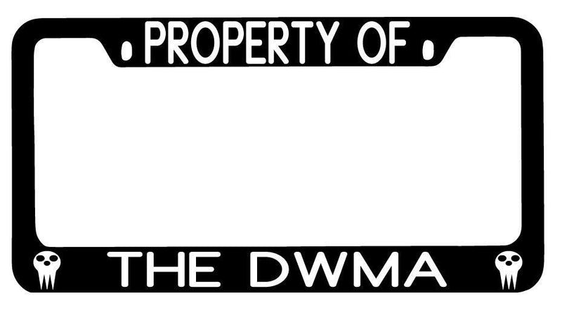Black METAL License Plate Frame Property Of The DWMA Auto Soul Eater  Mod-GRAPH9856236-9083