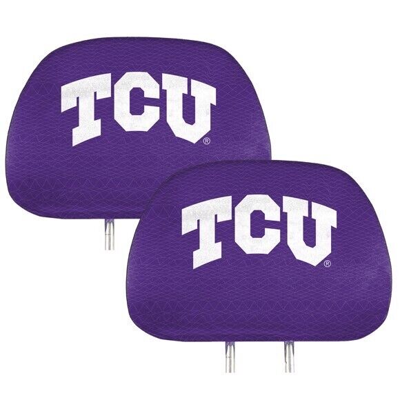 NCAA TCU Horned Frogs New 2-Piece Printed Headrest Covers