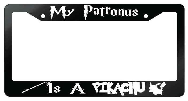 My Patronus Is A For Pikachu Glossy Black Plastic License Plate Frame For Harry Potter  Mod-GRAPH9856236-7126