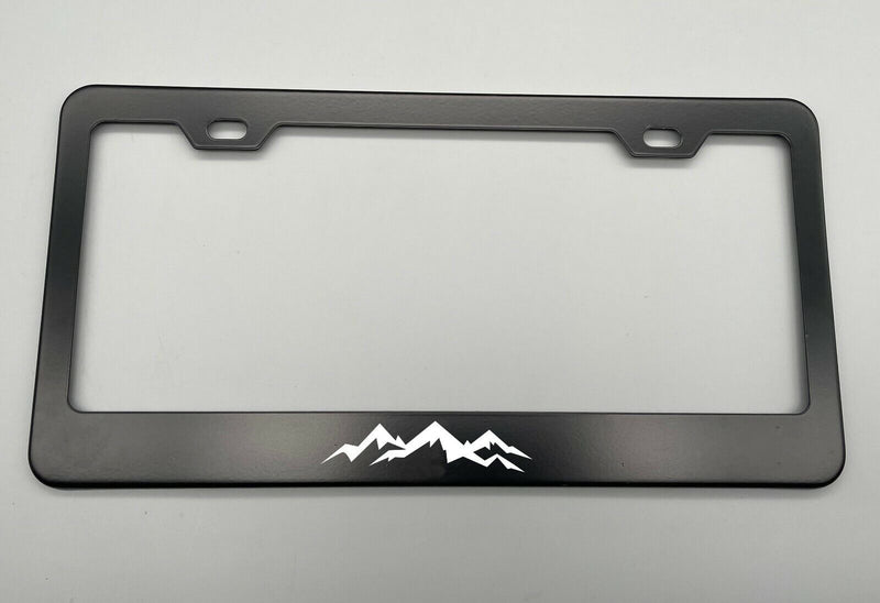 Black Holder for License Plate License Plate Holder Laser Engraved For Mountain Black Stainless Steel License Plate Frame For Jeep