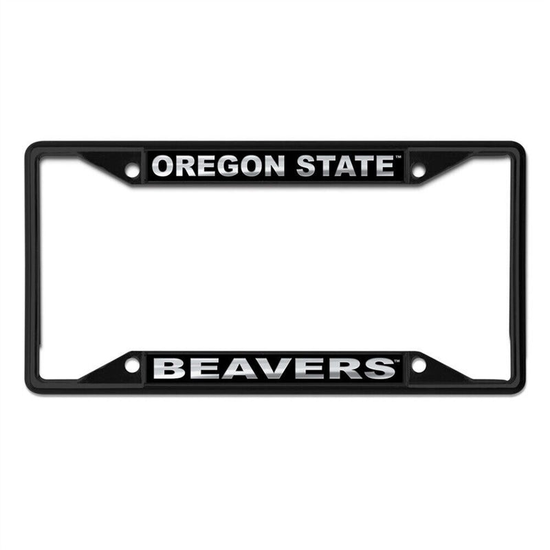 NCAA Oregon State Beavers Metal Inlaid Acrylic License Plate Frame - Black