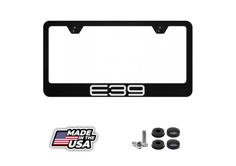 BMW M5, E39 Powersport Flat Black Laser Engraved LicensePlate Frame