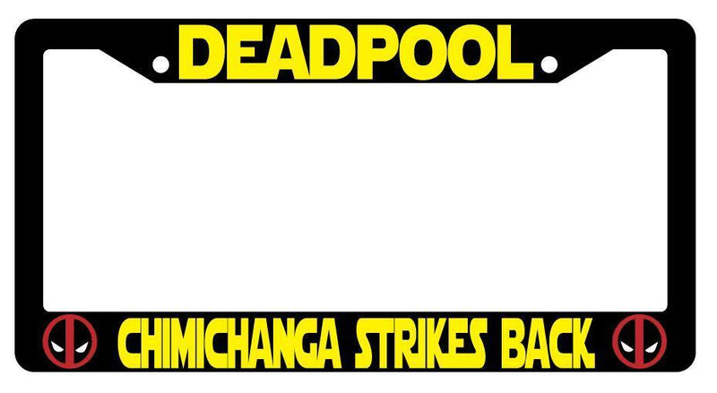Black For Deadpool Chimichanga Strikes Back License Plate Frame Auto Accessory  Mod-GRAPH9856236-3979