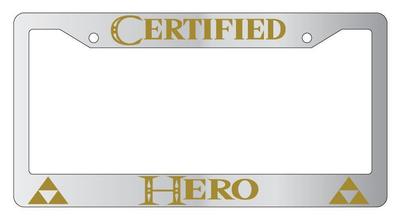 Certified Hero Chrome METAL License Plate Frame Legend Of Zelda  Mod-GRAPH9856236-9730