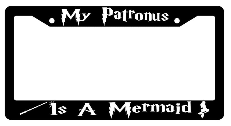 My Patronus Is A Mermaid Black Plastic License Plate Frame For Harry Potter  Mod-GRAPH9856236-1773