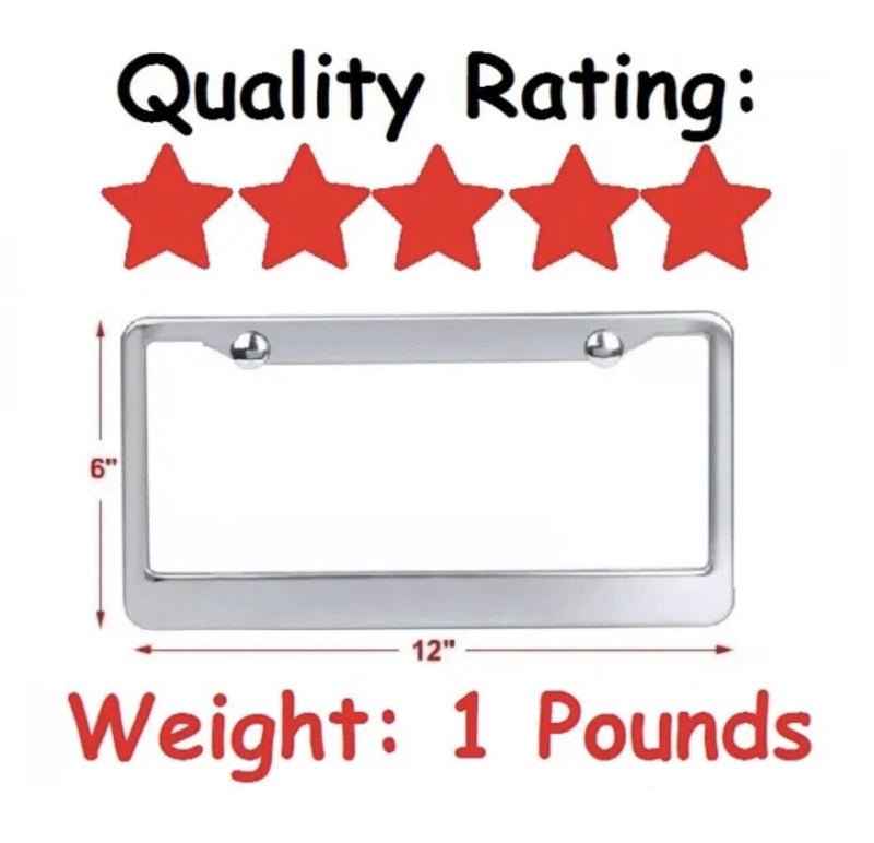 2x Chrome High Quality STAINLESS STEEL METAL LICENSE Plate Frame COVER NEW